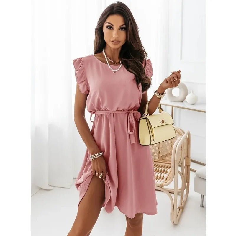 VEIGGARA | Robe décontractée pour femmes avec lien à la taille