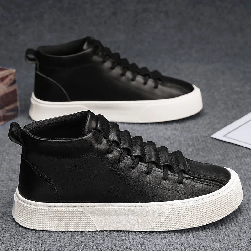 VEIGGARA | Baskets d'automne pour hommes : Cuir et toile antidérapante
