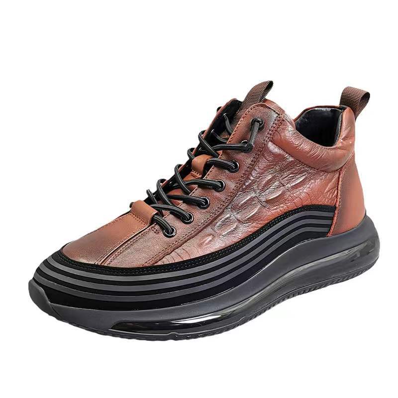 VEIGGARA | Baskets décontractées en cuir Genuine - Design en cuir crocodile 3D