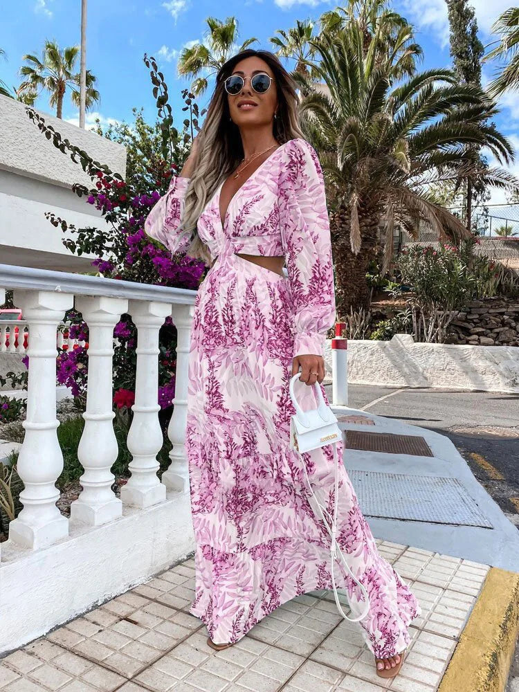 VEIGGARA | Robe femme 2024 Manches longues et décolleté