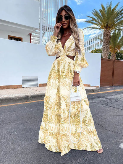 VEIGGARA | Robe femme 2024 Manches longues et décolleté