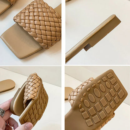 VEIGGARA | Pantoufles pour femmes, design tressé. Élégantes et décontractées.