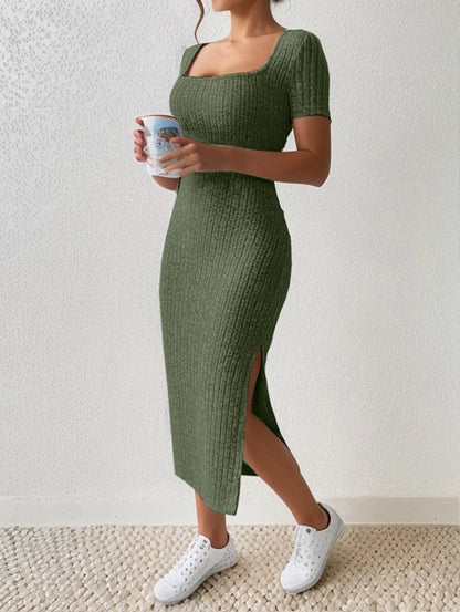 VEIGGARA | Robe tricotée pour femmes avec fente