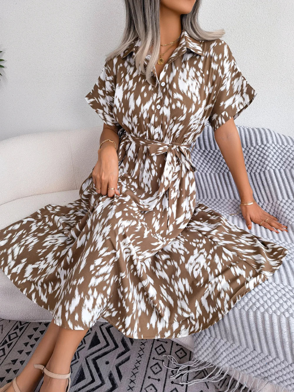 VEIGGARA | Robe décontractée à lacets pour femmes