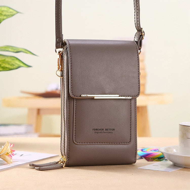 VEIGGARA™ | Sac à bandoulière en cuir avec écran tactile